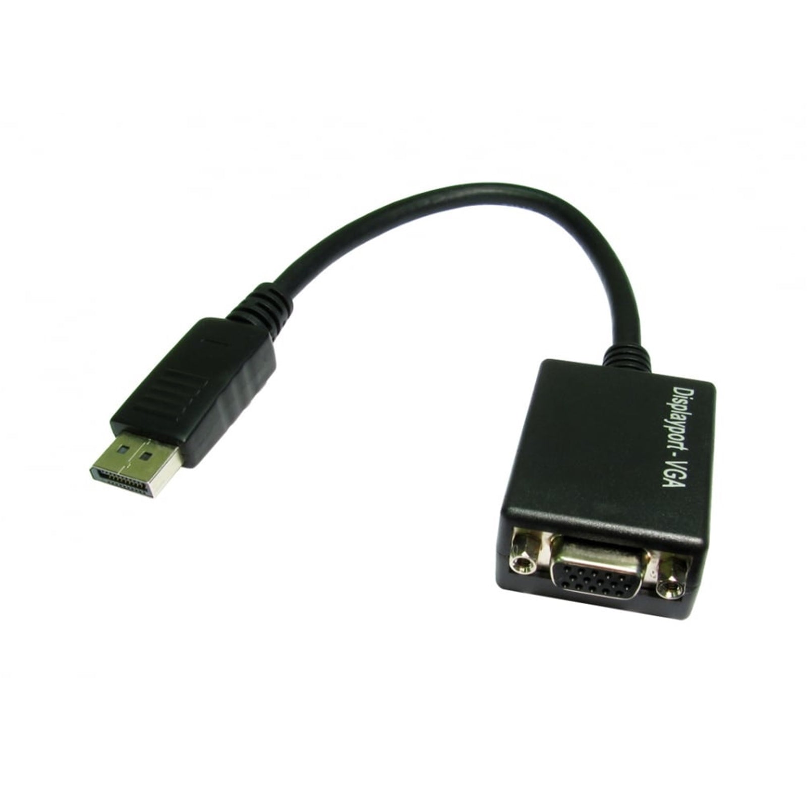 DisplayPort to VGA Adapter Cable 0.15m Black 1080p Digital Converter DisplayPort to VGA Adapter Cable 0.15m Black 1080p Digital Converter